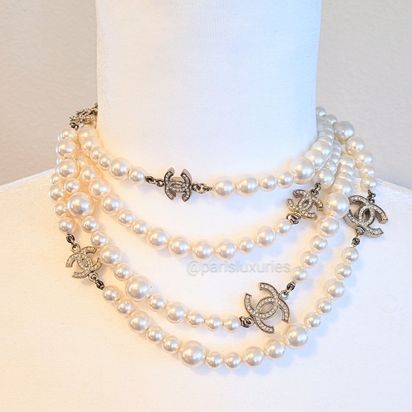 🚫SOLD🚫 CHANEL Rare Extra Long Double White Pearl - Picture 3 of 11